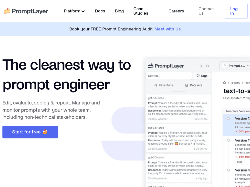 PromptLayer screenshot