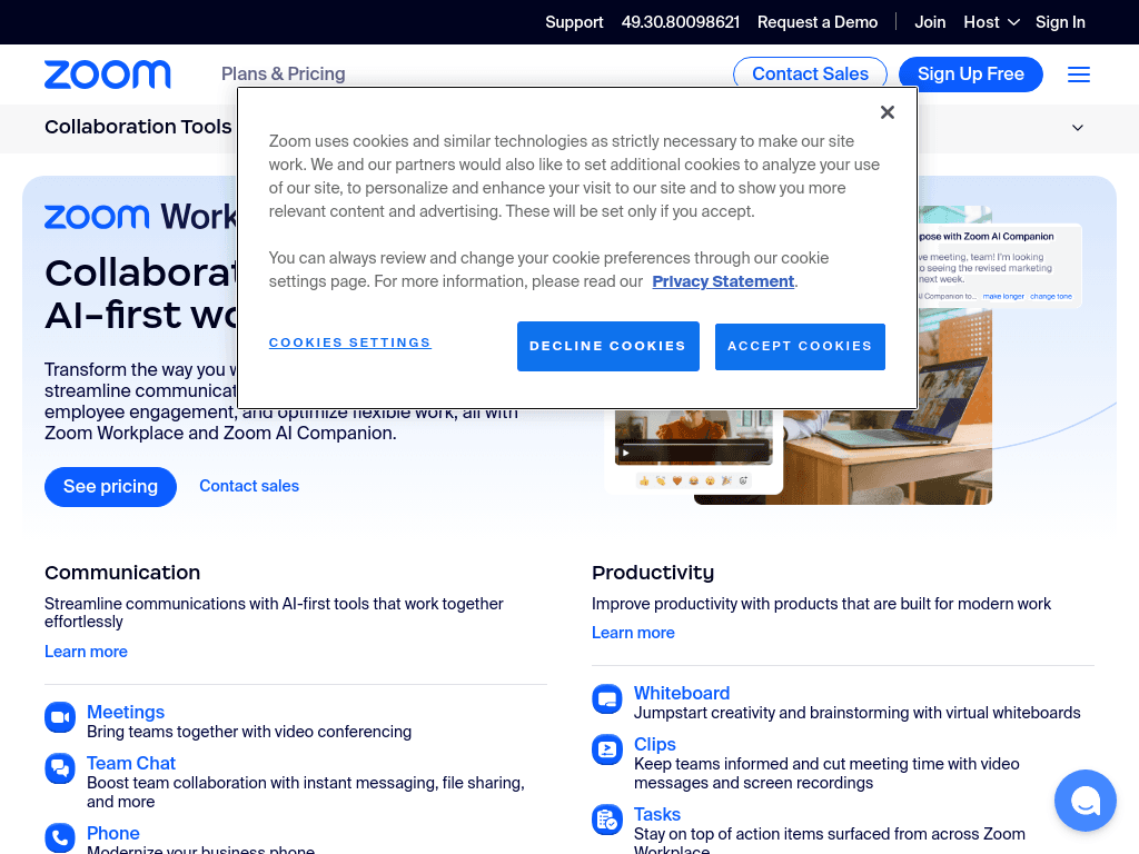 Zoom Collaboration Tools screenshot