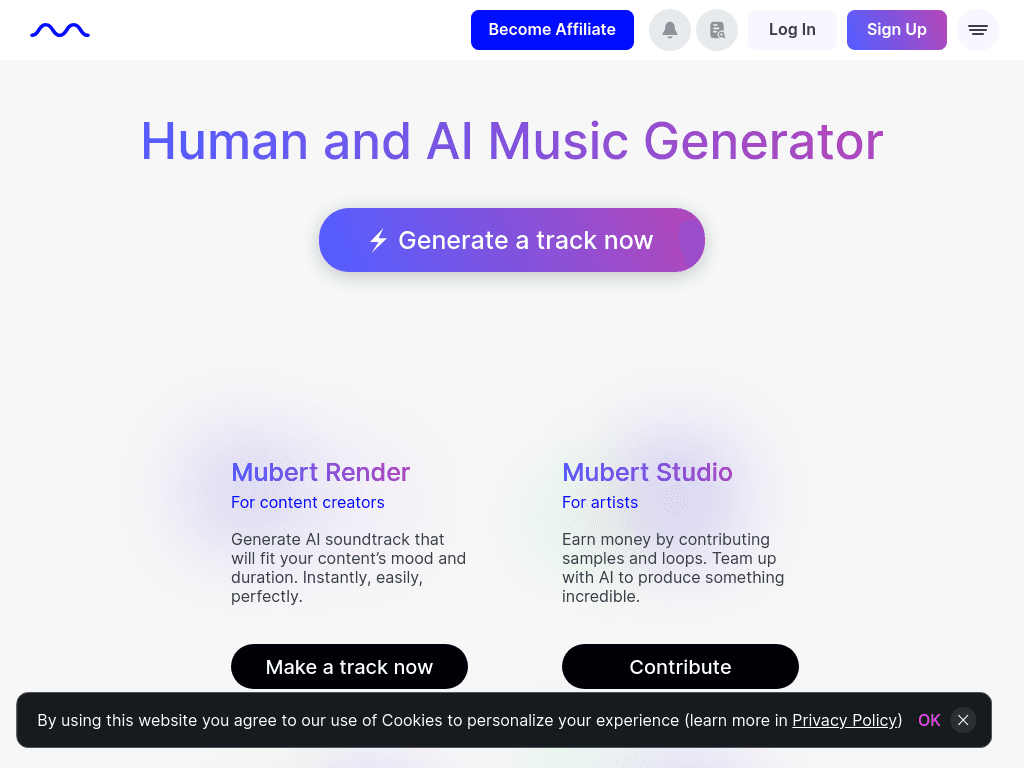 Mubert screenshot