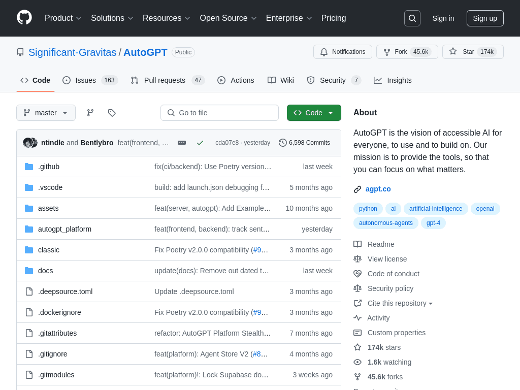 AutoGPT screenshot