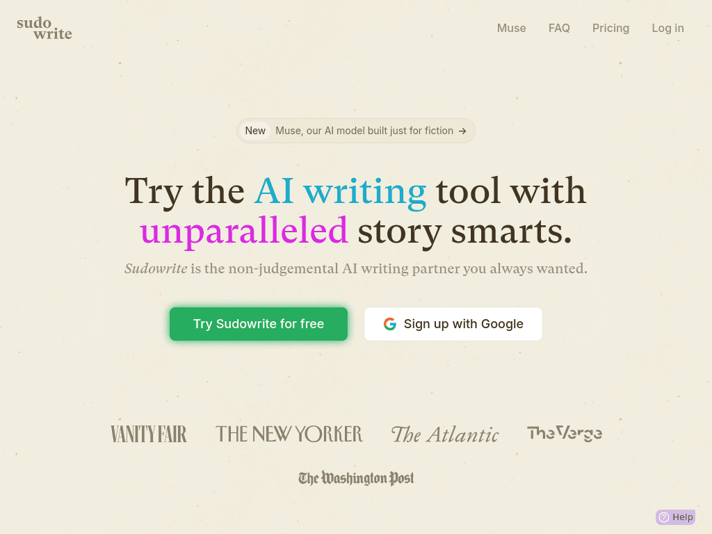 Sudowrite screenshot