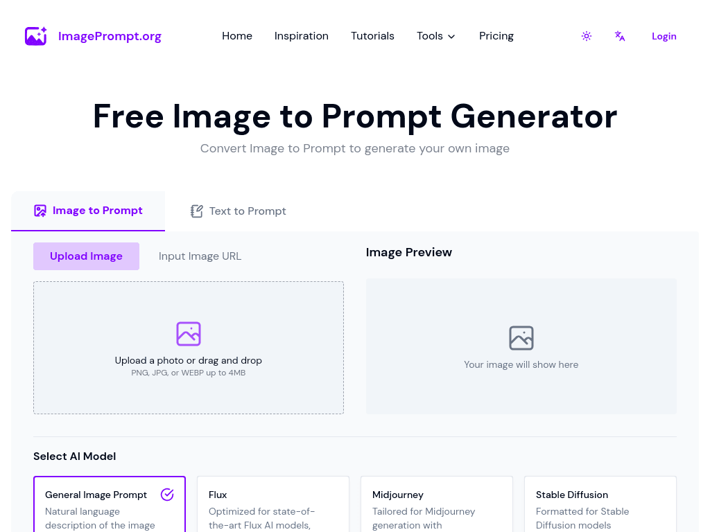 Free Image to Prompt Generator screenshot