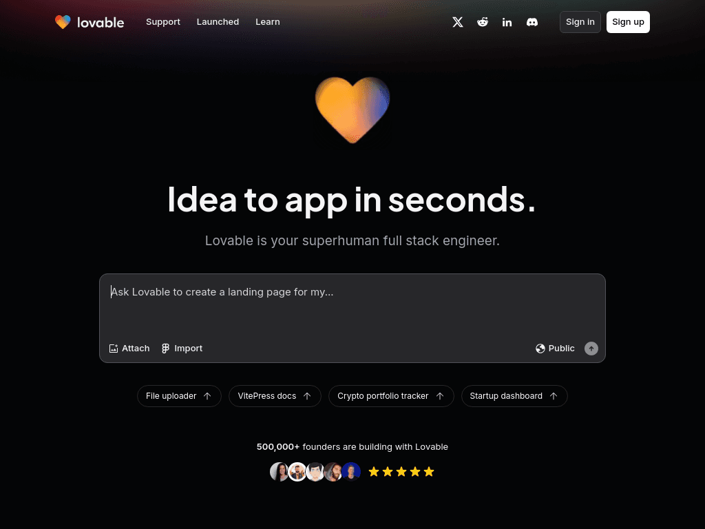 Lovable screenshot
