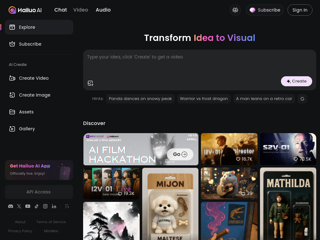Hailuo AI Video Generator screenshot