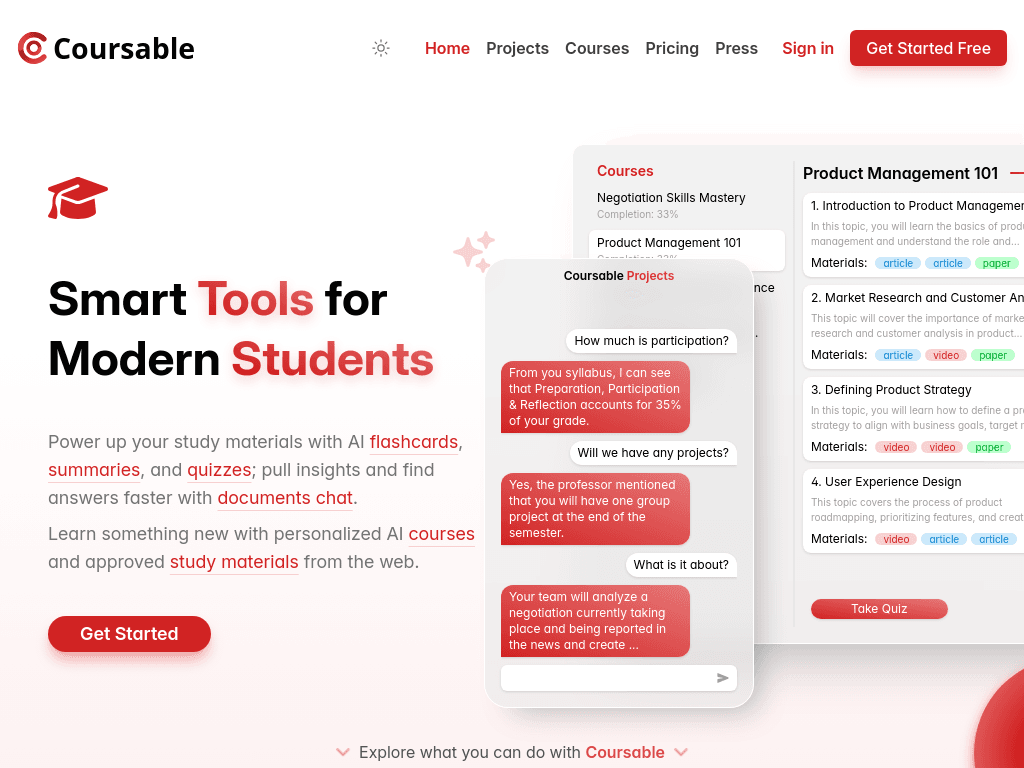 Coursable screenshot