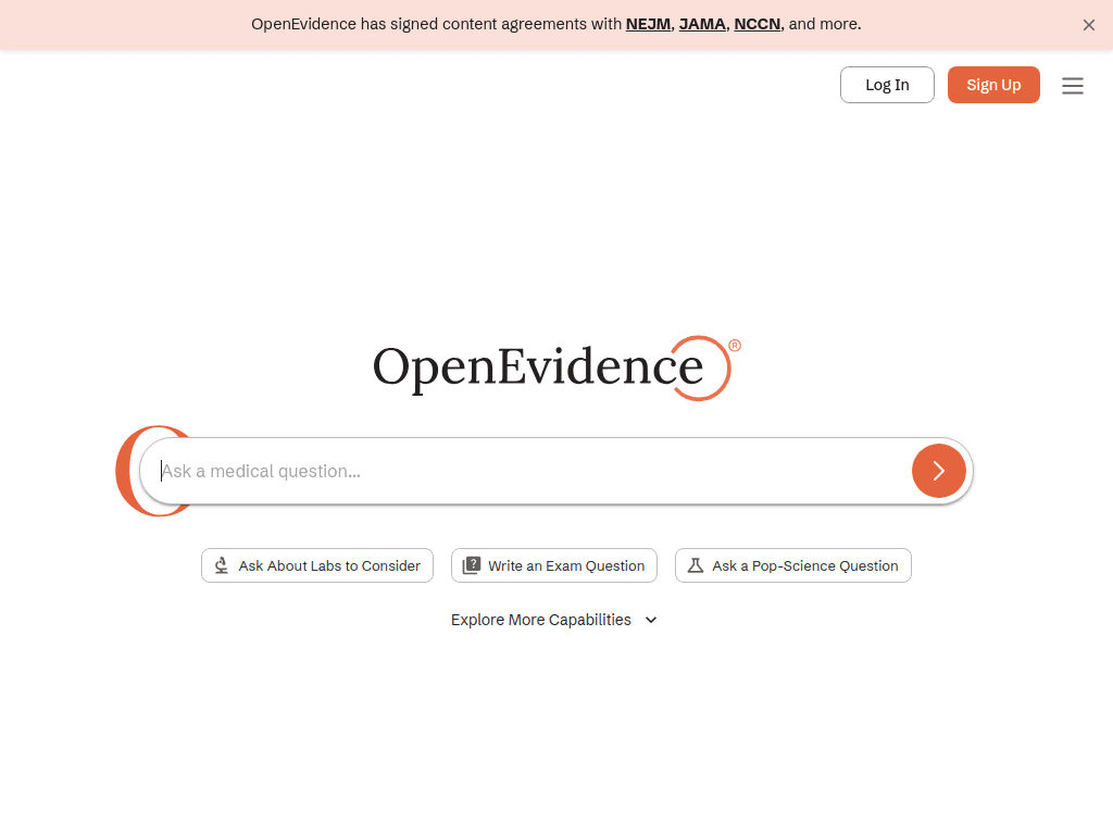 OpenEvidence screenshot