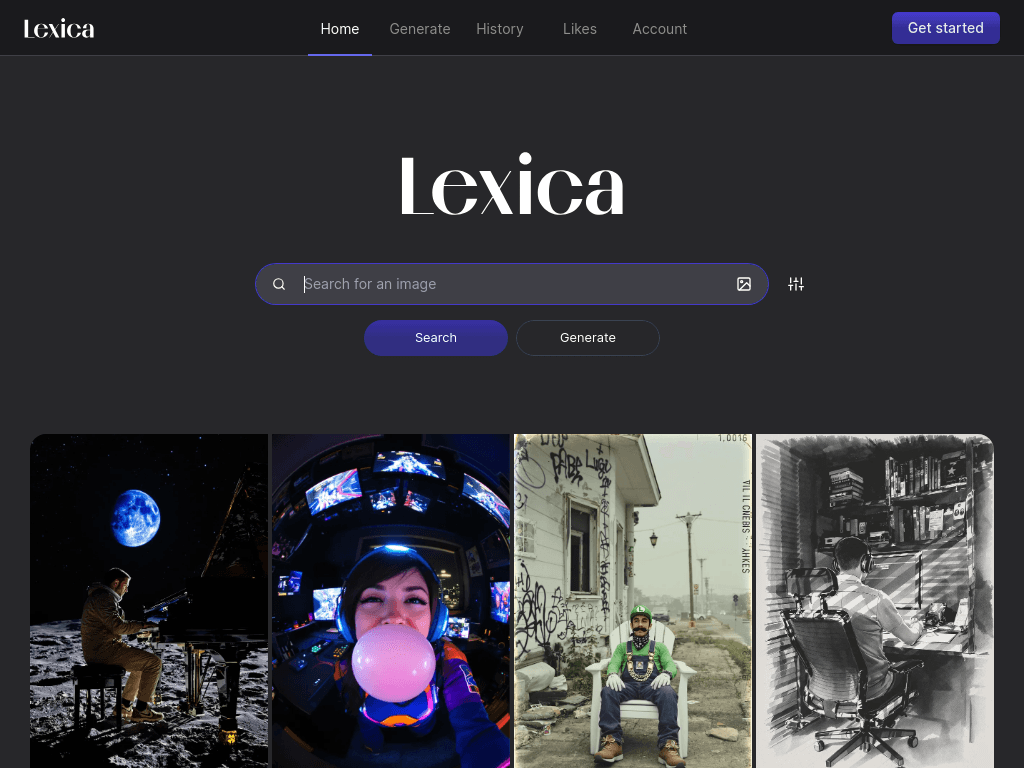 Lexica screenshot