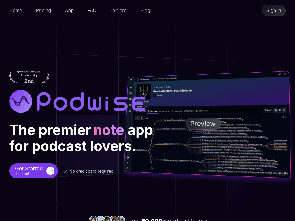 Podwise screenshot