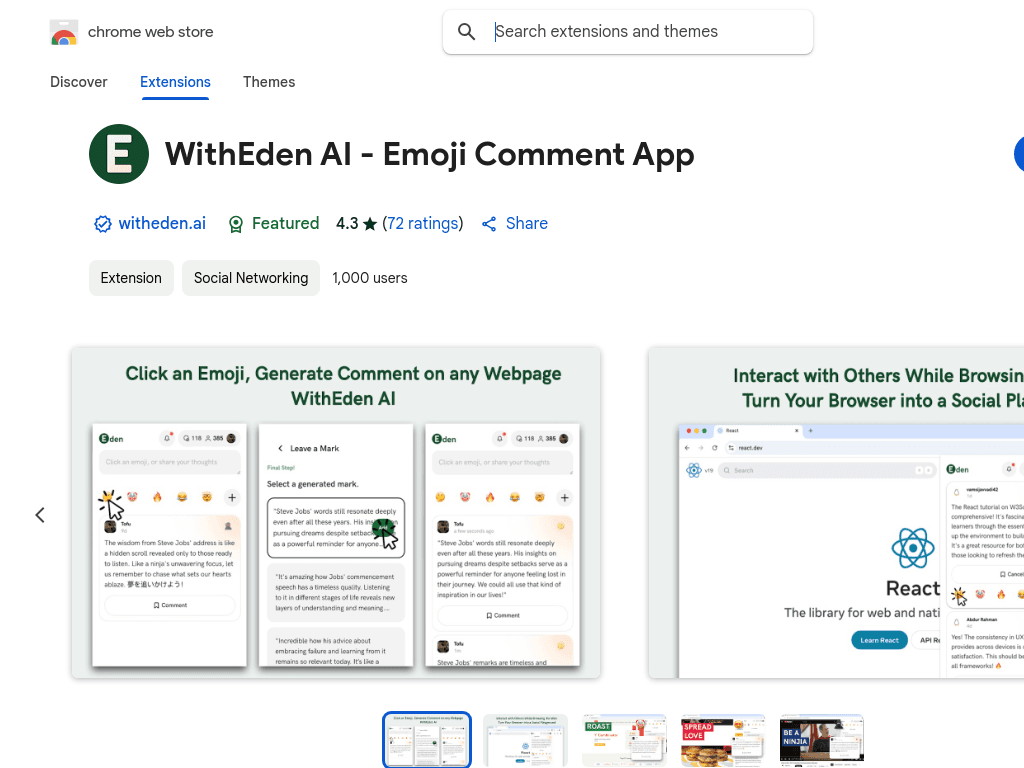 WithEden AI - Emoji Comment App screenshot