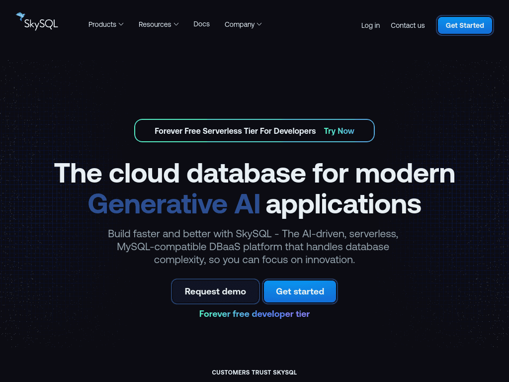 SkySQL screenshot