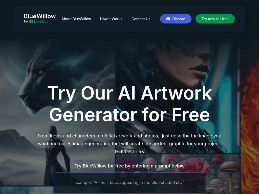 BlueWillow AI screenshot