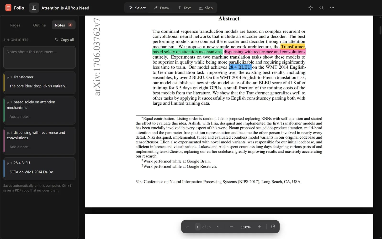 Folio: Highlights & notes