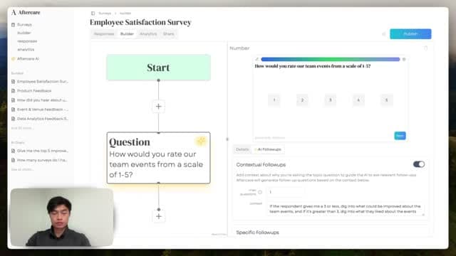 Aftercare (YC W24) helps you run surveys with AI-powered follow-up questions to dig in…