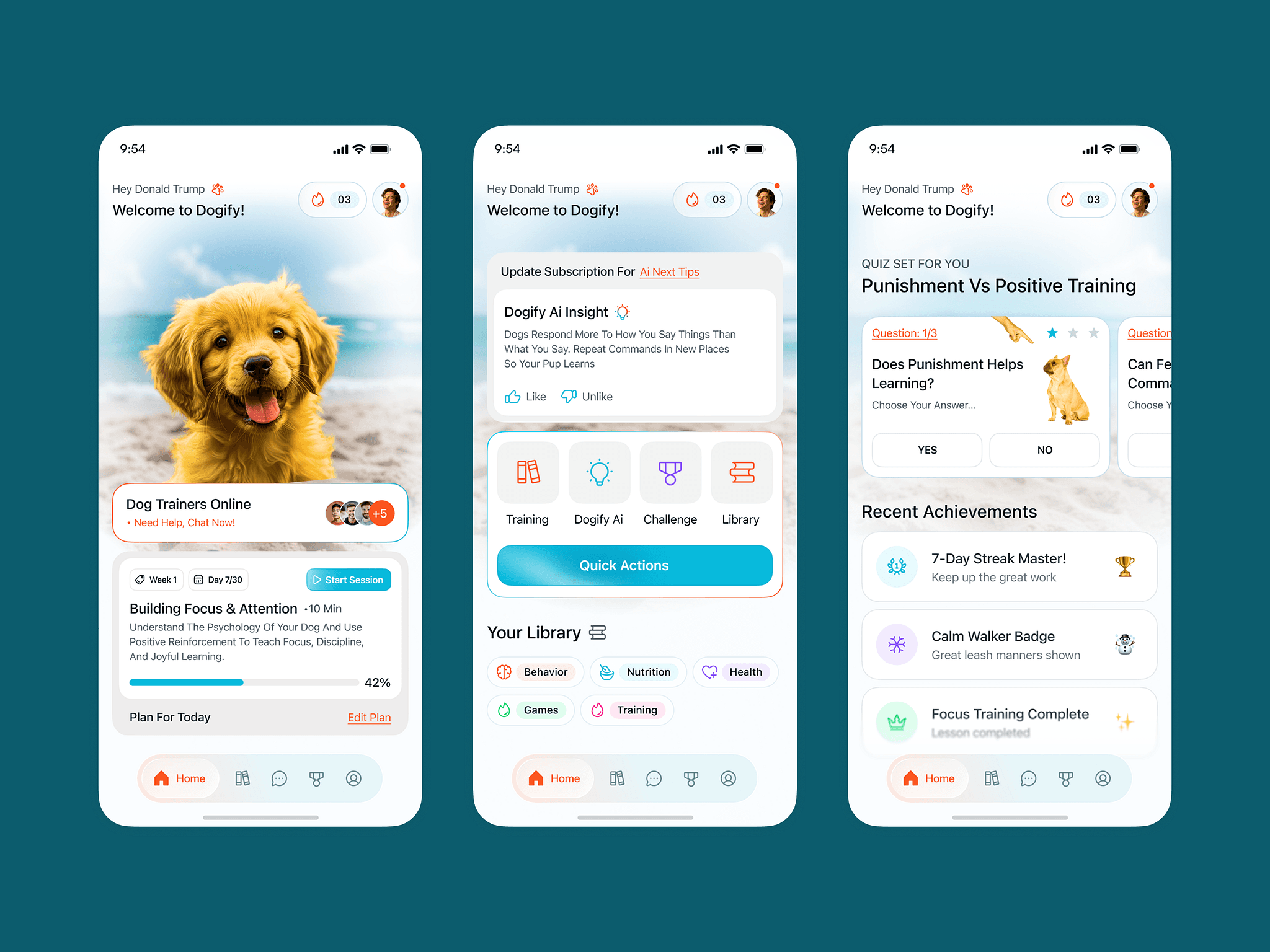 Dog Training & Pet Care Mobile App UI UX Design by Aftabul Islam Samudro for Panze