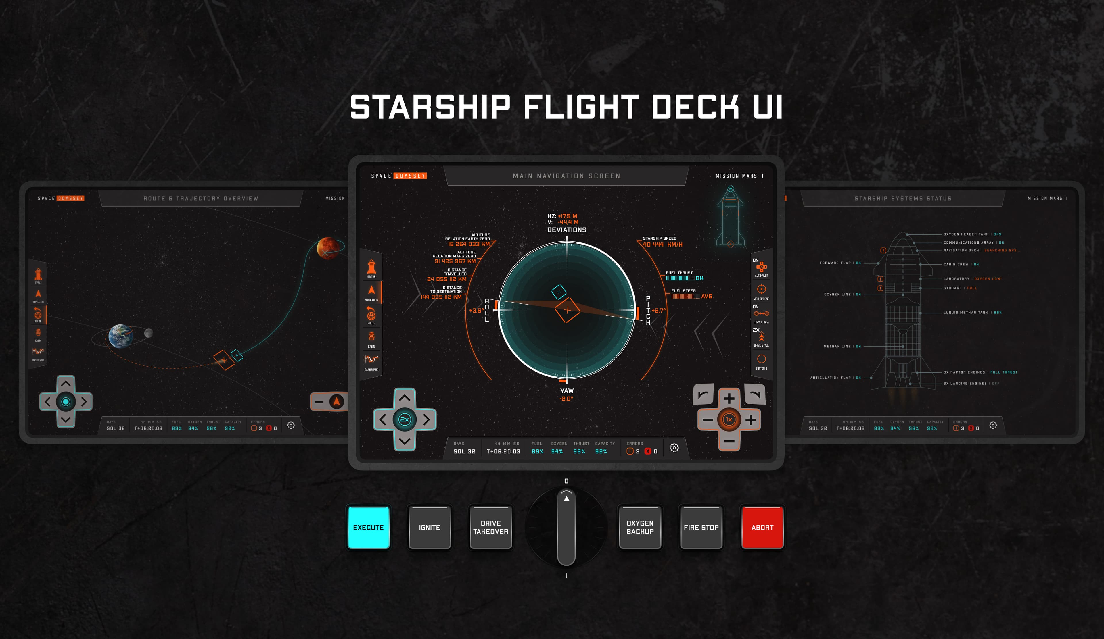 Spaceship UI: Mission Mars I