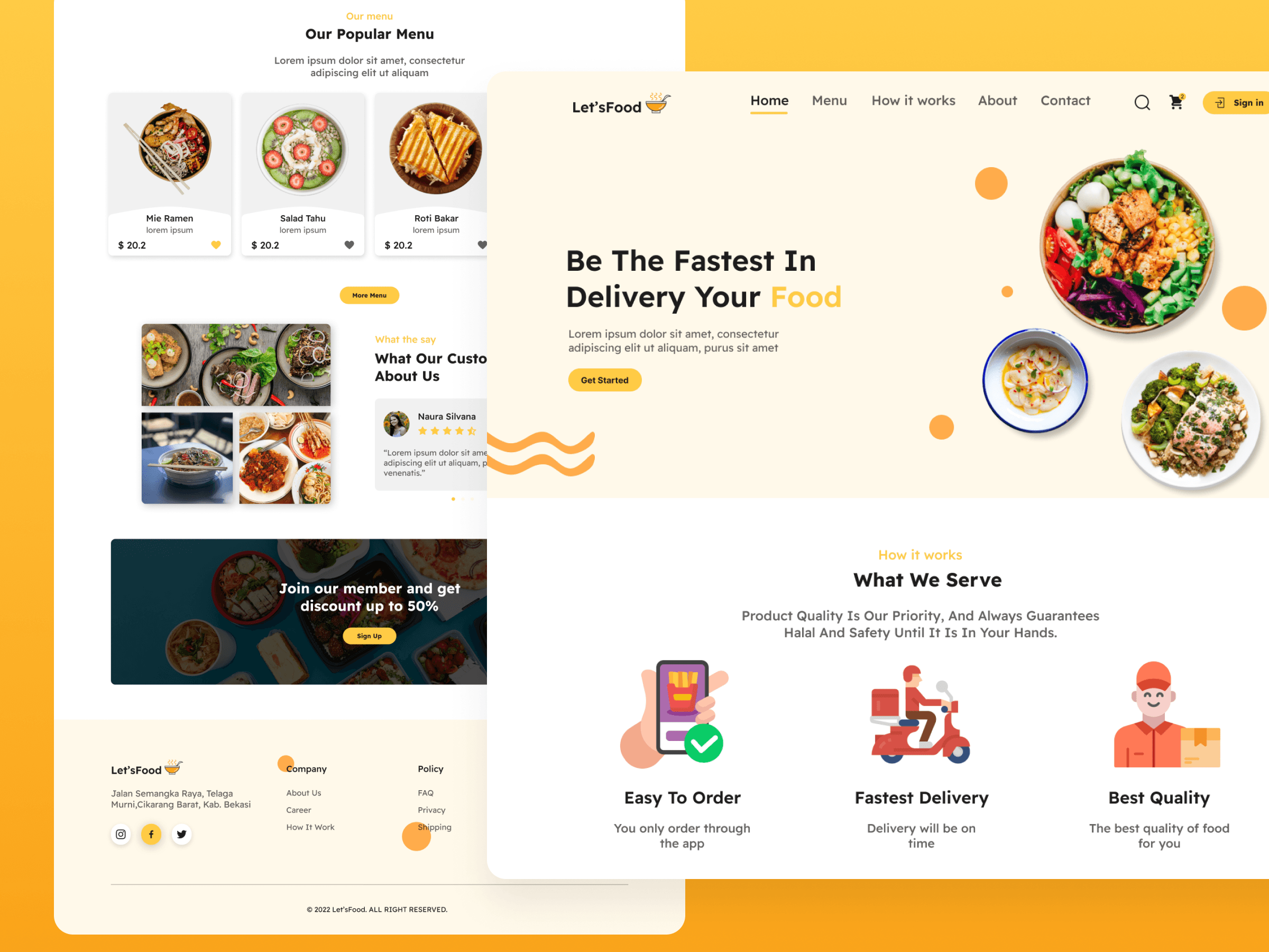 Let's Food UI Kit