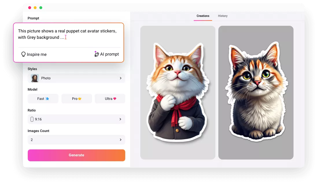 AI Sticker Generator: Turn Text into Unique Stickers Online