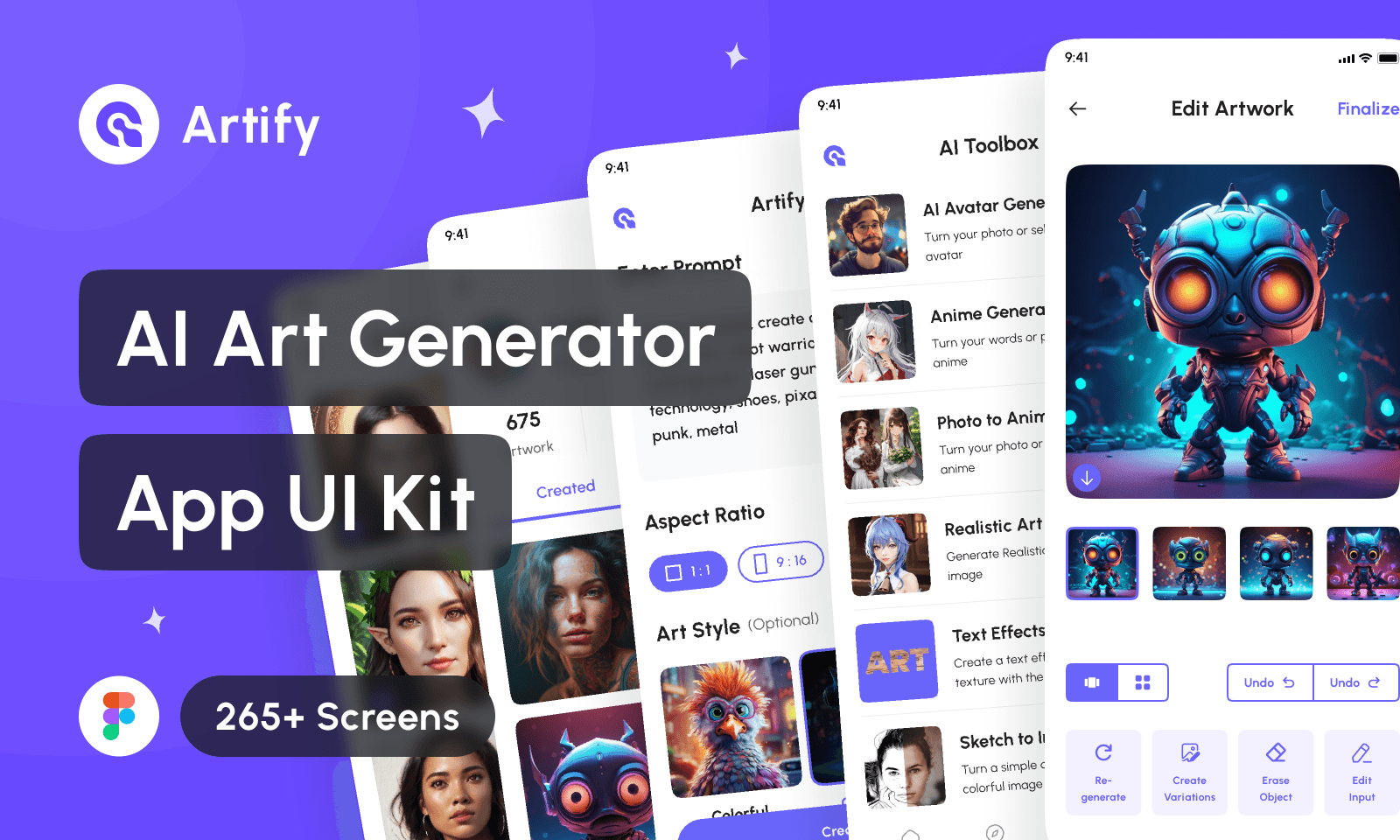 Artify - AI Art Generator App UI Kit