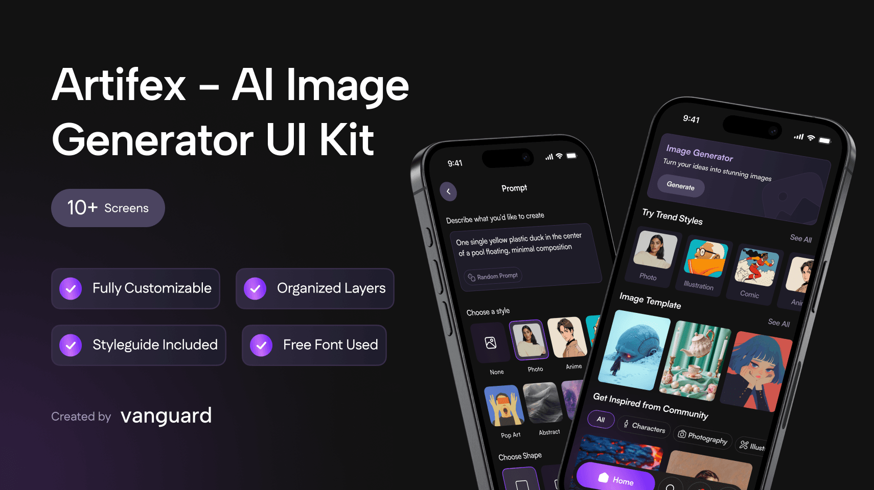 Artifex - AI Image Generator UI Kit