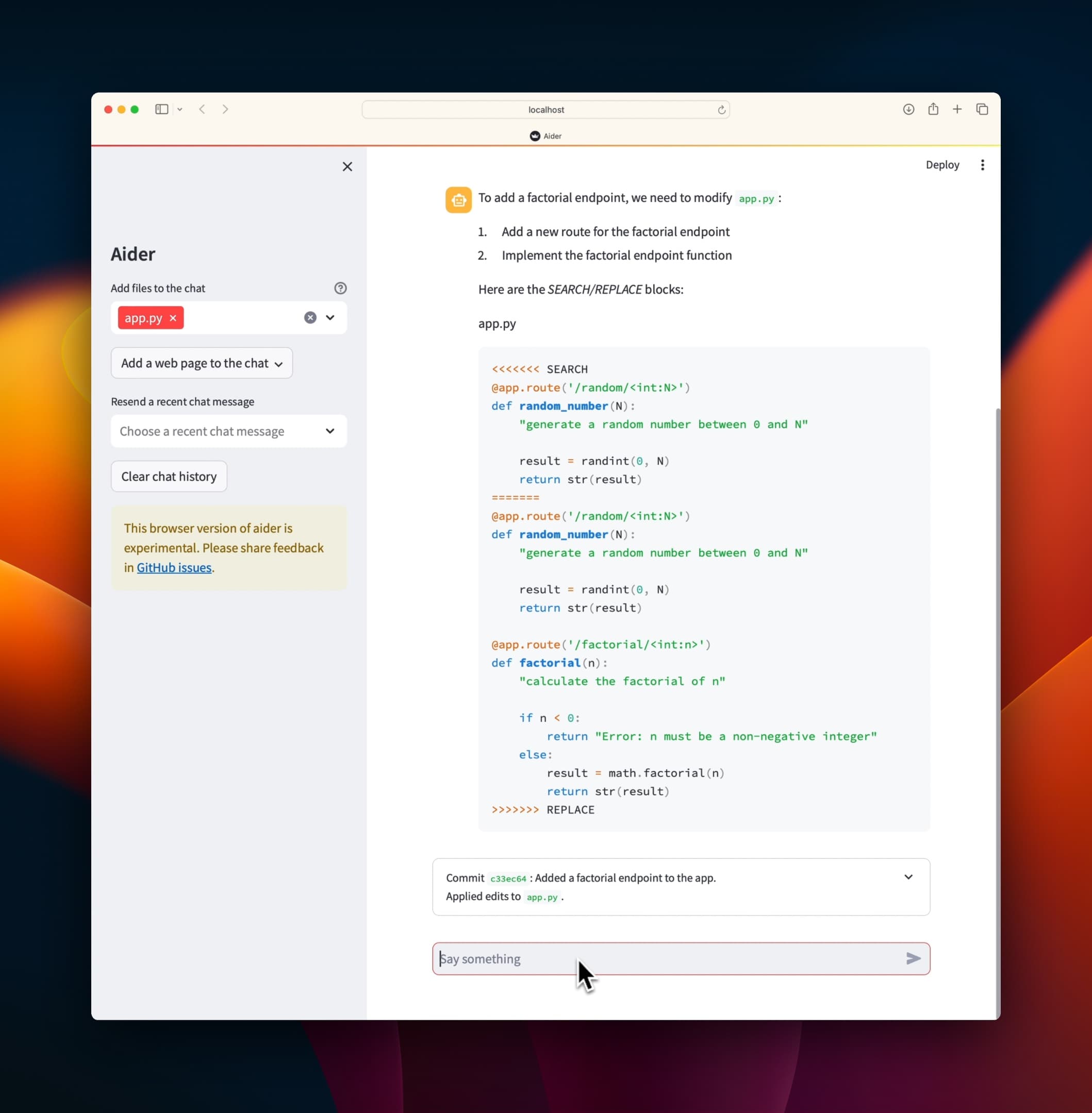 Aider in your browser