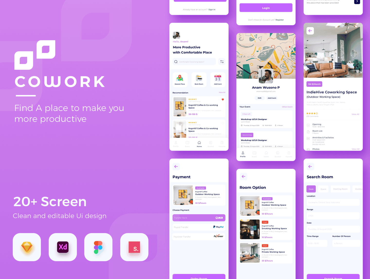 Cowork - Coworking Space UI KIT