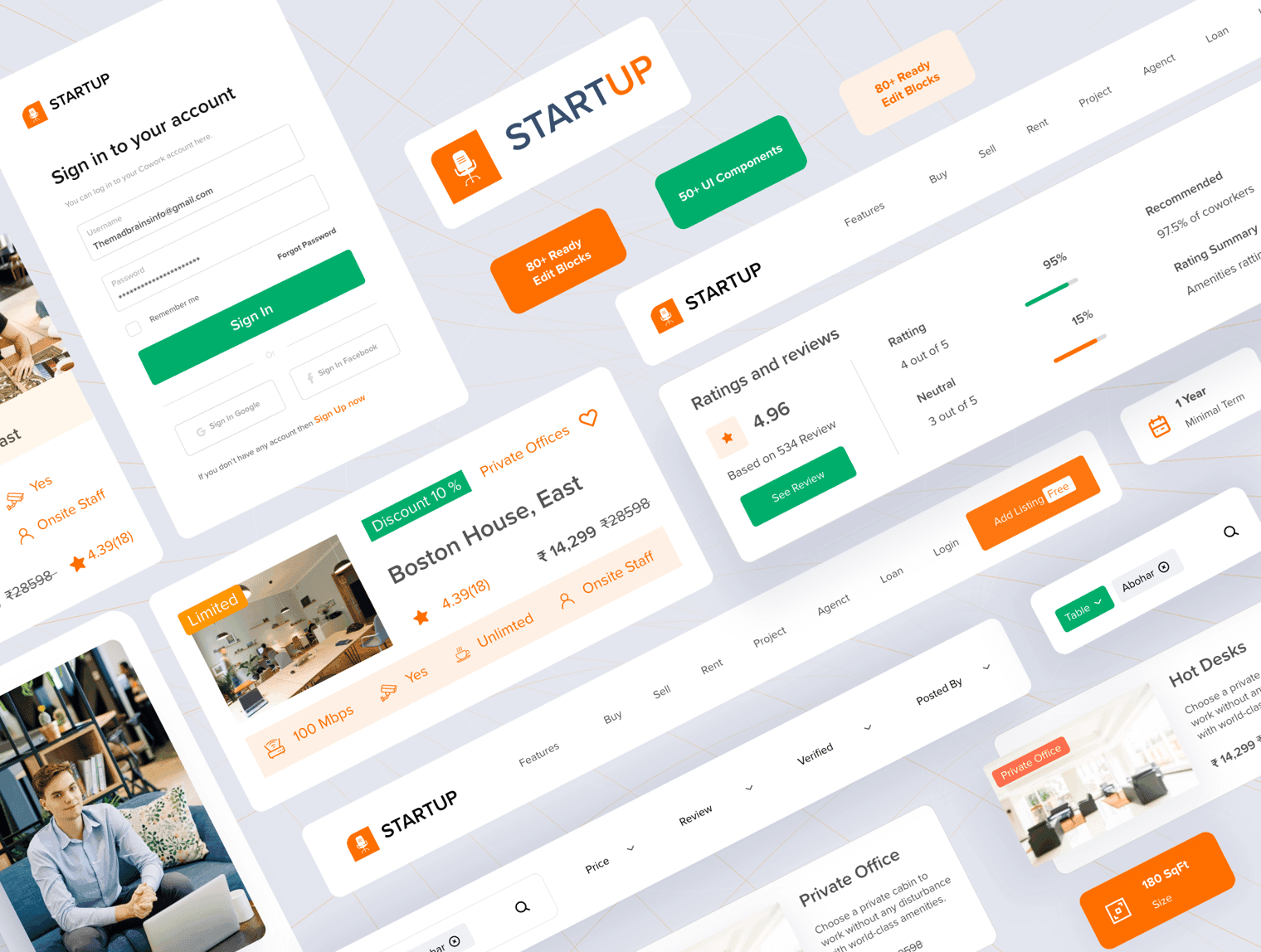 Space Work - Best Co-working space Finder UI Template