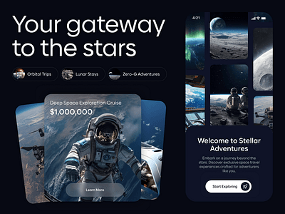 UI for Space Tourism — Futuristic And Clean by Aurélien Salomon UX ➔ for Orizon: UI/UX…