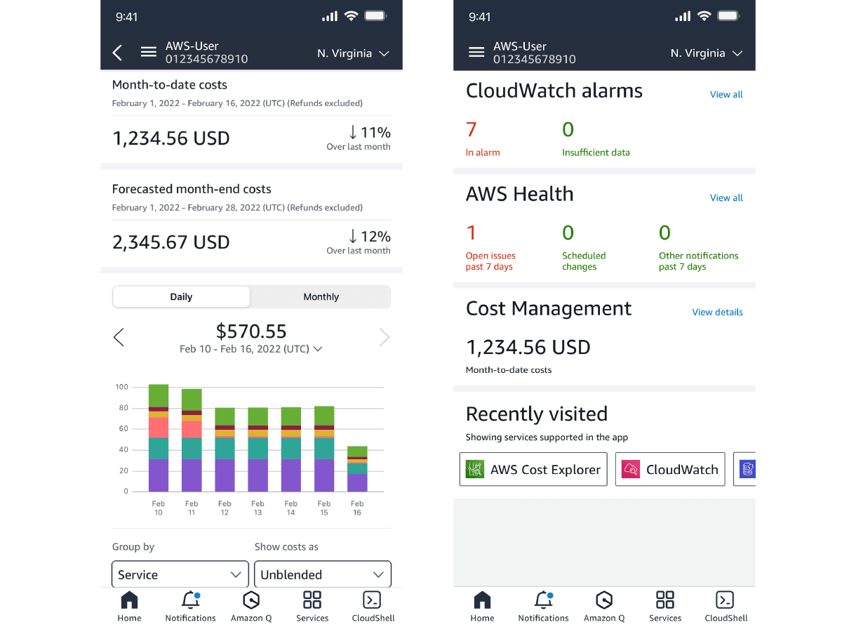 AWS Console Mobile Application