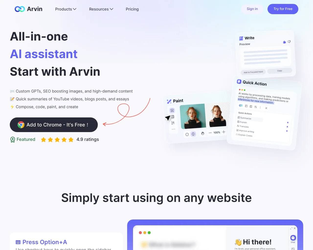 Arvin vs AI Text Summarizer: side-by-side comparison