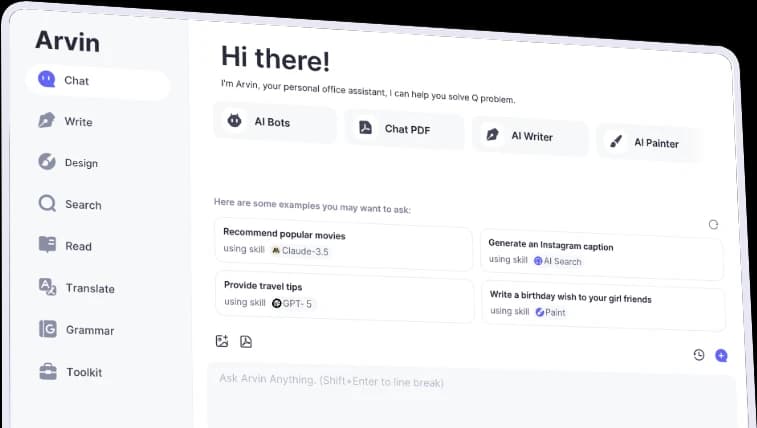 Arvin AI - Best ChatGPT Chrome Extension Powered by GPT-4o