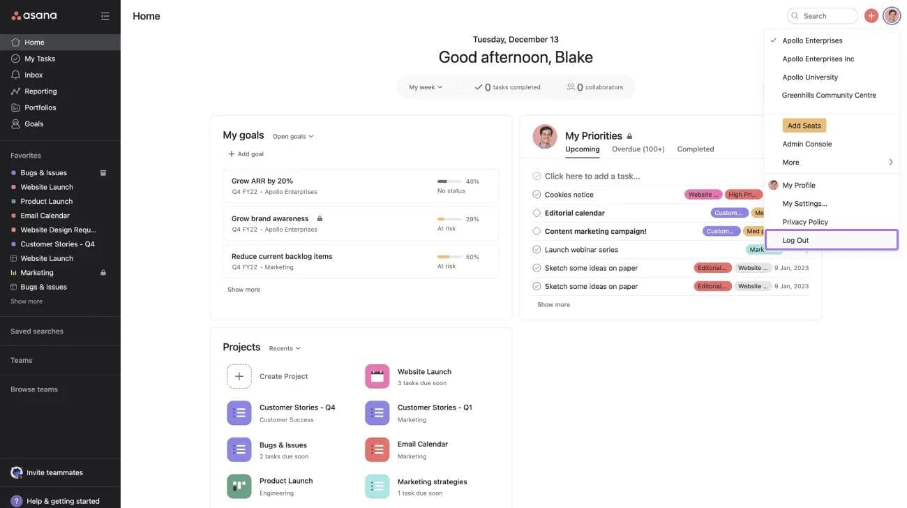 Asana account: how to create it & log in