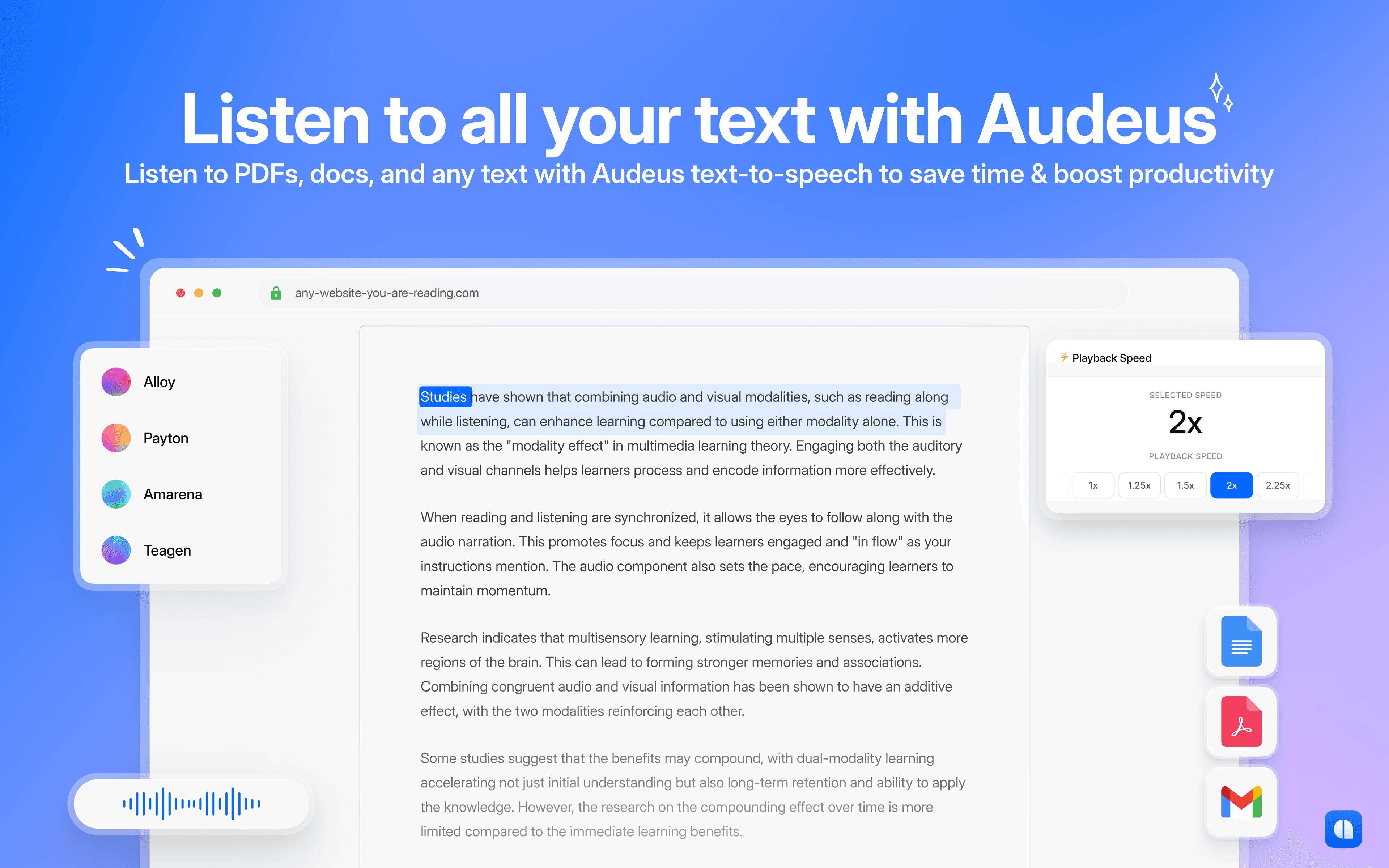 Audeus: Text to Speech (TTS) App