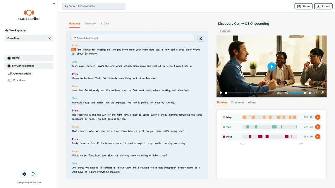Transcribe Audio & Video with AI