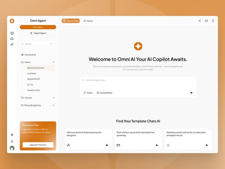 Omni Agent - Smart AI Copilot Assistant Dashboard UI UX Design by LAIN UI/UX for LAIN…