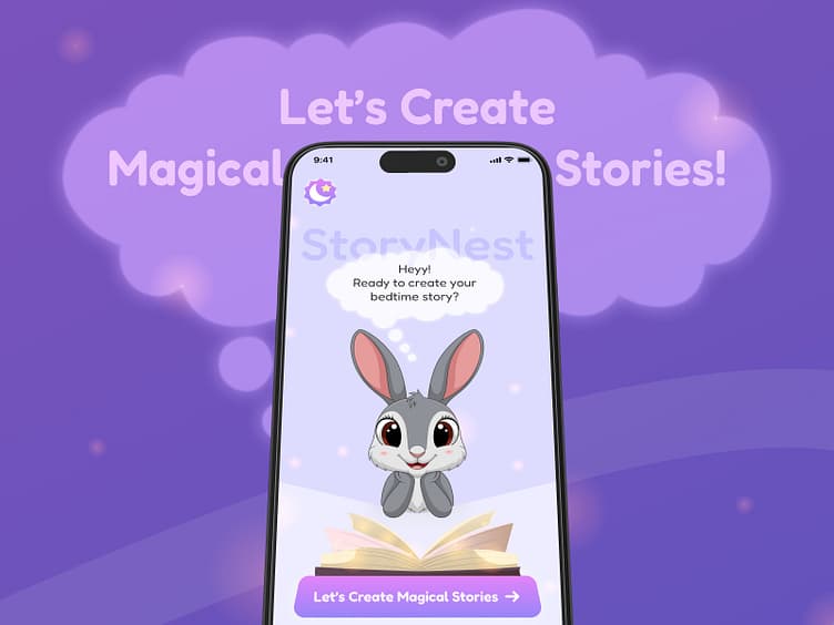 AI-Powered Bedtime Story Generator for Kids by MindInventory UI/UX for MindInventory o…