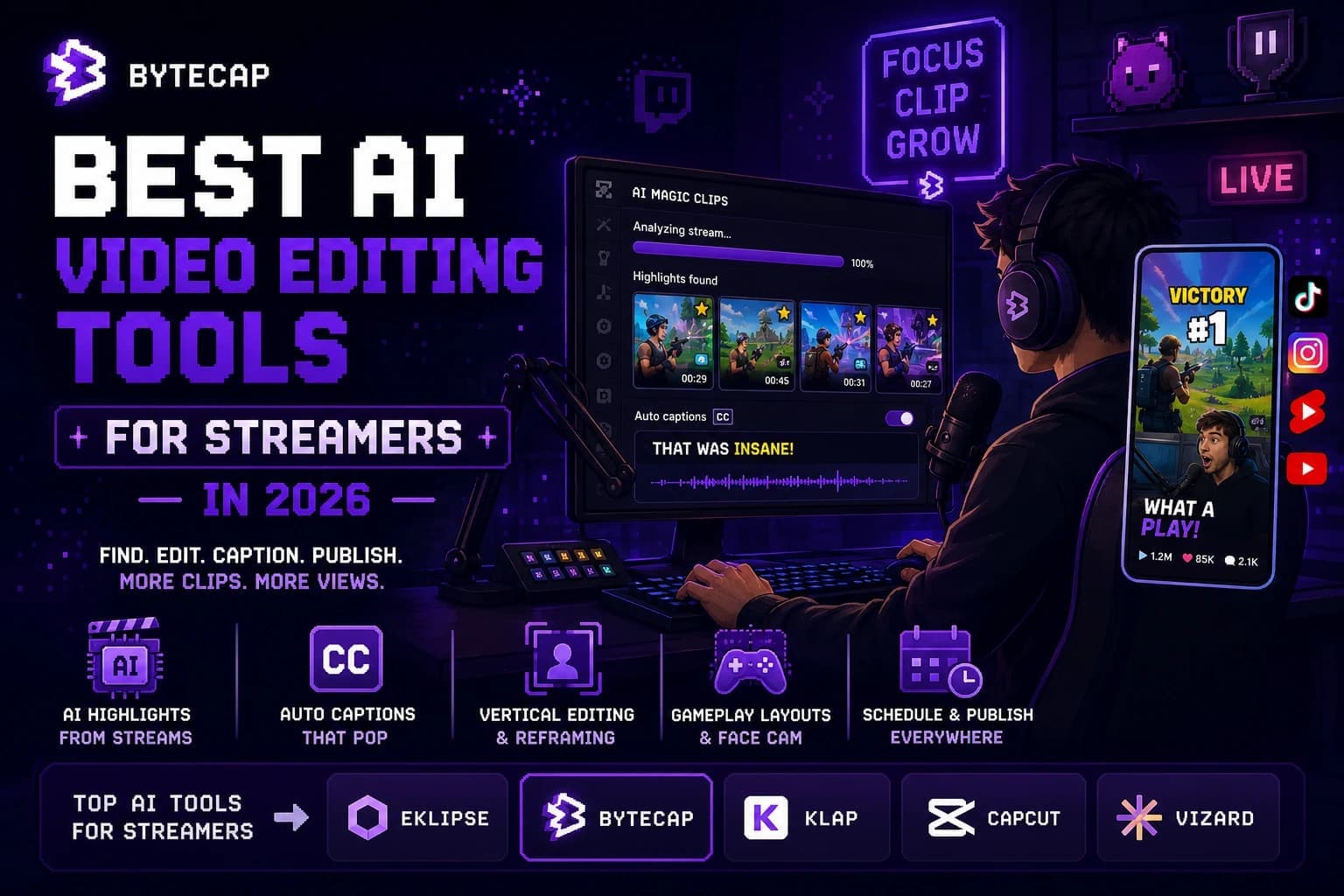 Best AI Video Editing Tools for Streamers in 2026
