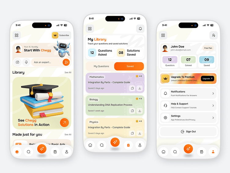 Smart Learn AI — Education Mobile App UI UX Design by UI Mostofa Ibrahim ✦ on Dribbble