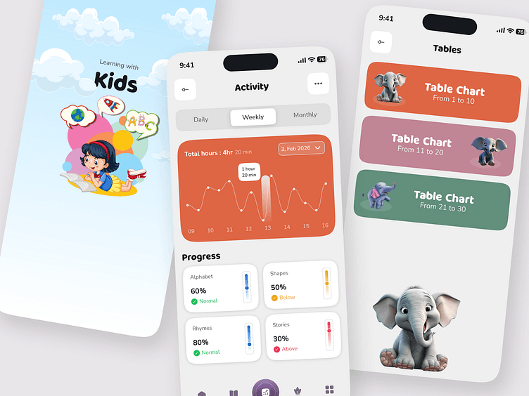 AI Learning Mobile App — Kids Education UI by Habibur Rahman (AI Product Designer) on…