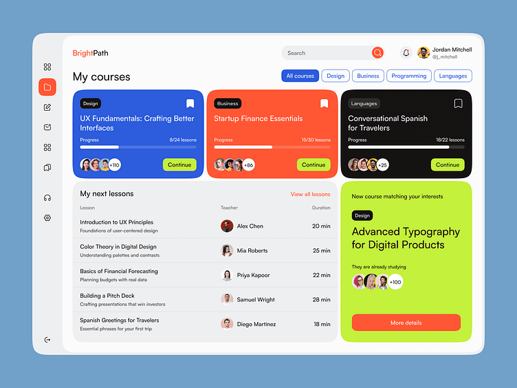 Online Course Student Dashboard by Ronas IT