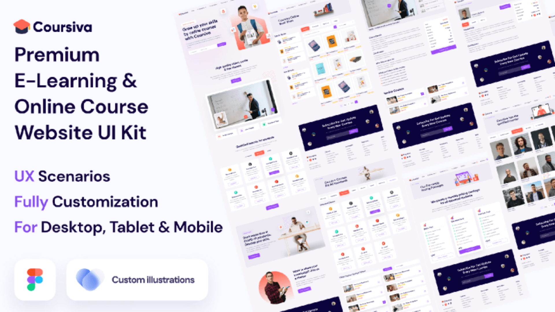 Coursiva.io – E-Learning & Online Course Website UI Kit for Modern Education & Distanc…