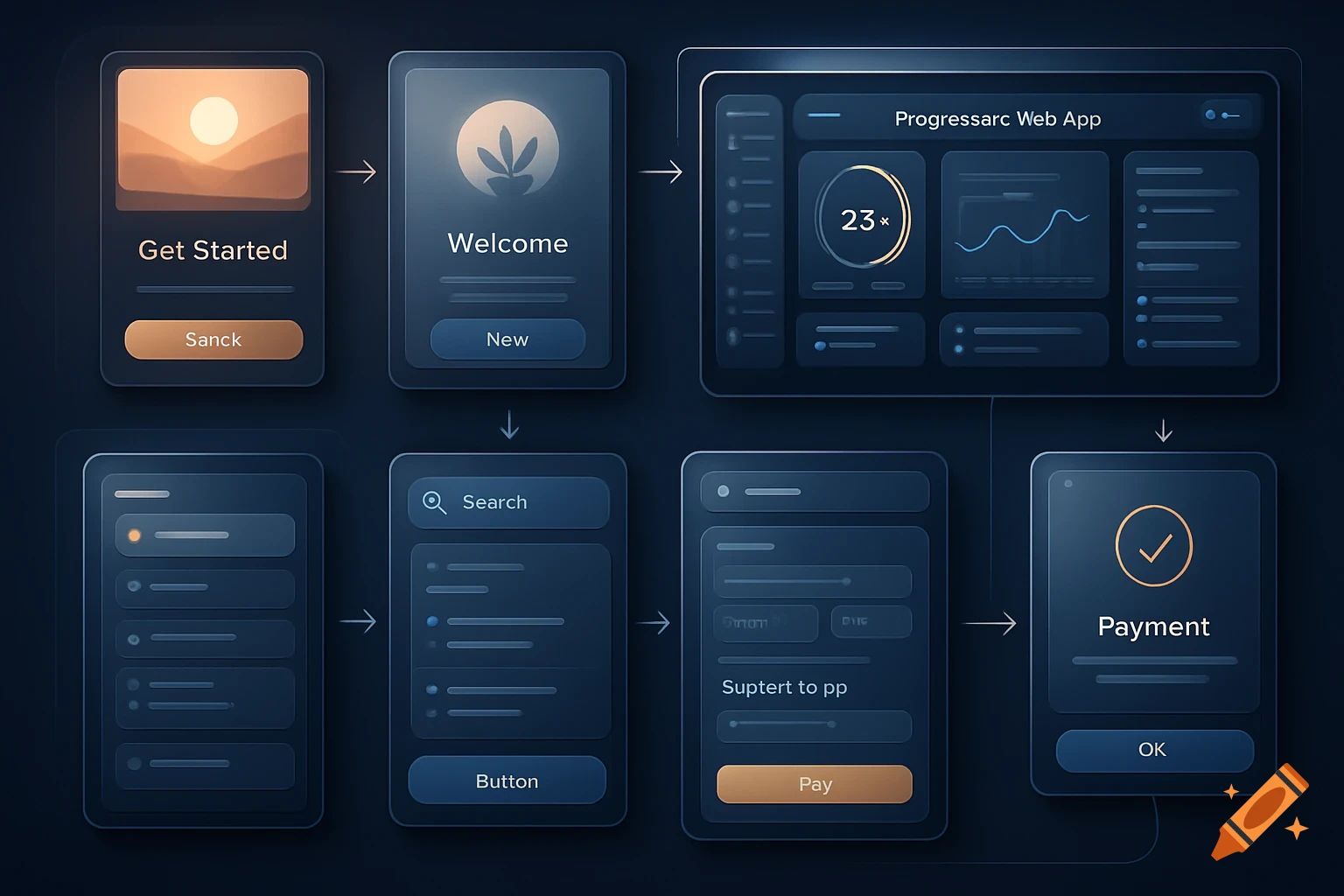 Unique Ui Designs created on Craiyon
