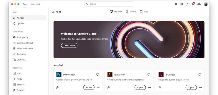Creative Cloud on Your Desktop: A Portal To Your Creative World