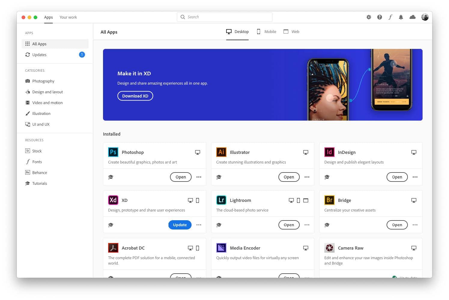 Adobe Announces Redesigned Creative Cloud Desktop App