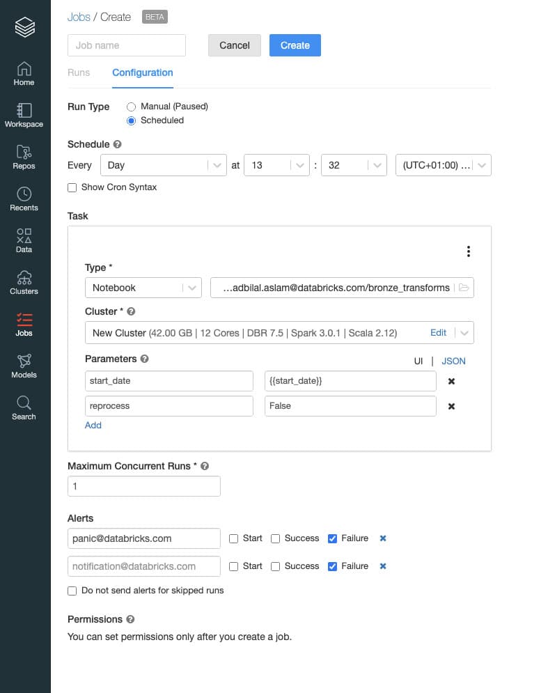 New UI for Databricks Jobs with Single Page View Plus Clone and Pause