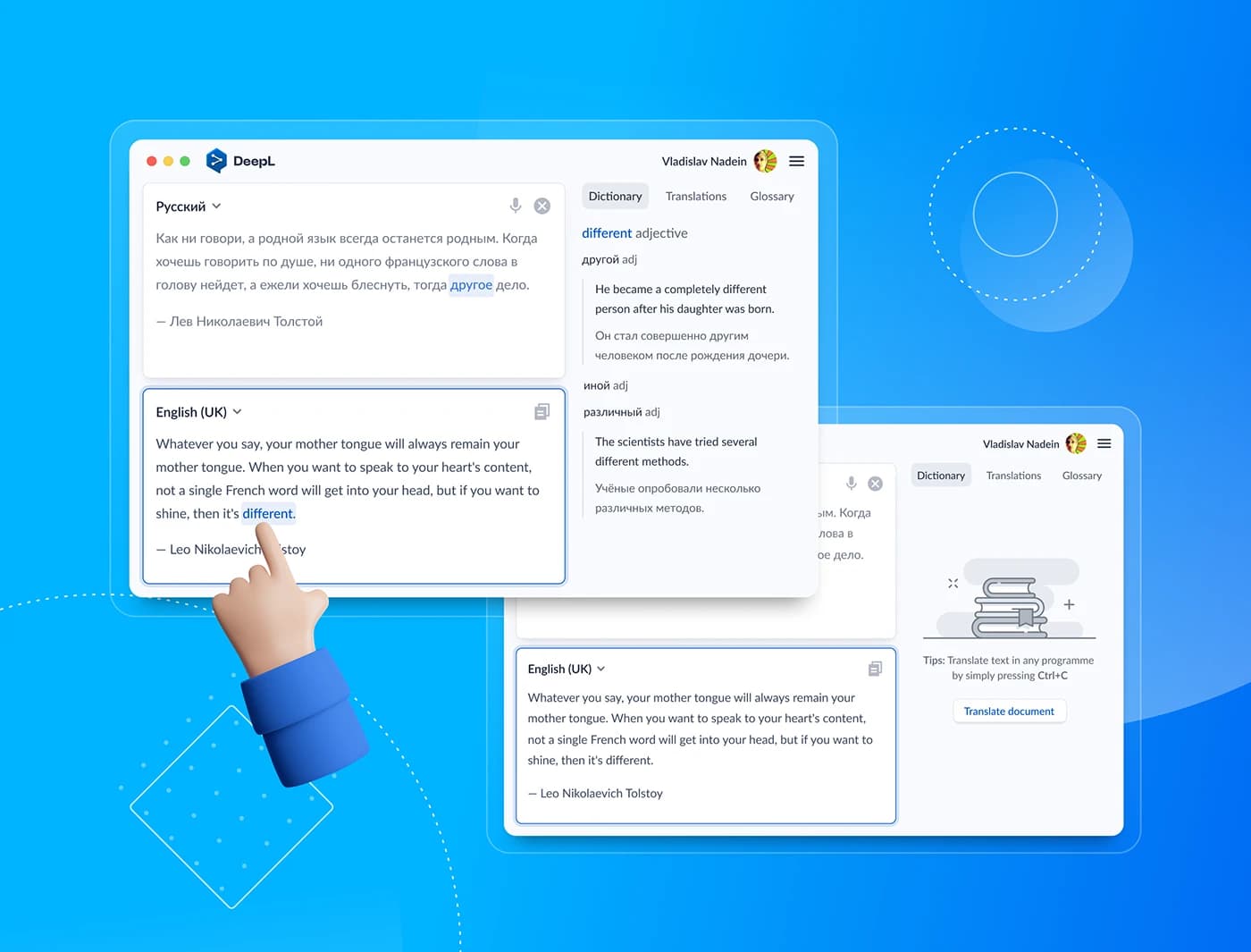 UI style upgrade for AI-powered translator "DeepL" :: Behance