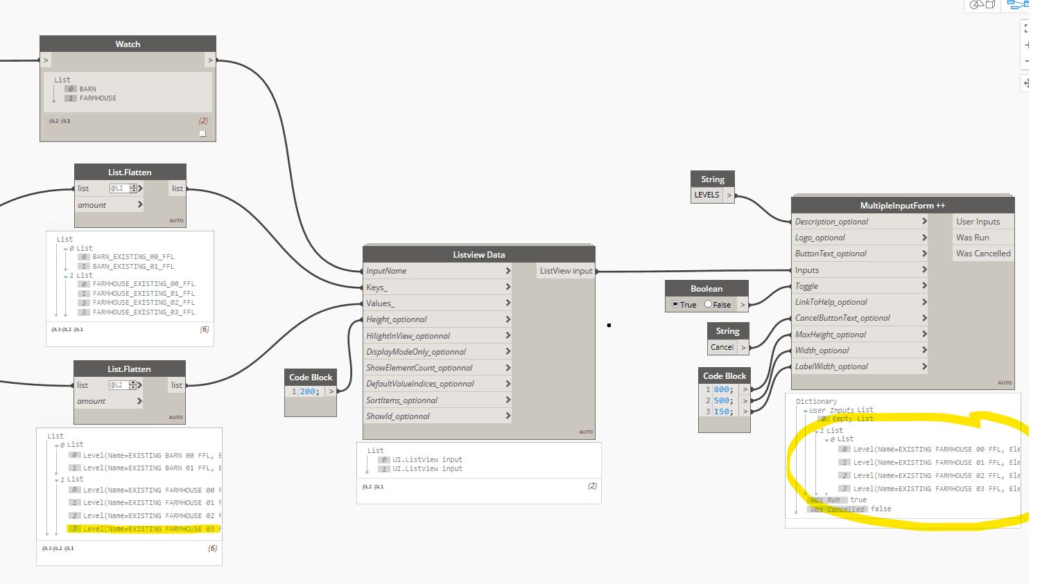 Data-Shapes ListView Data Input UI - list levels?