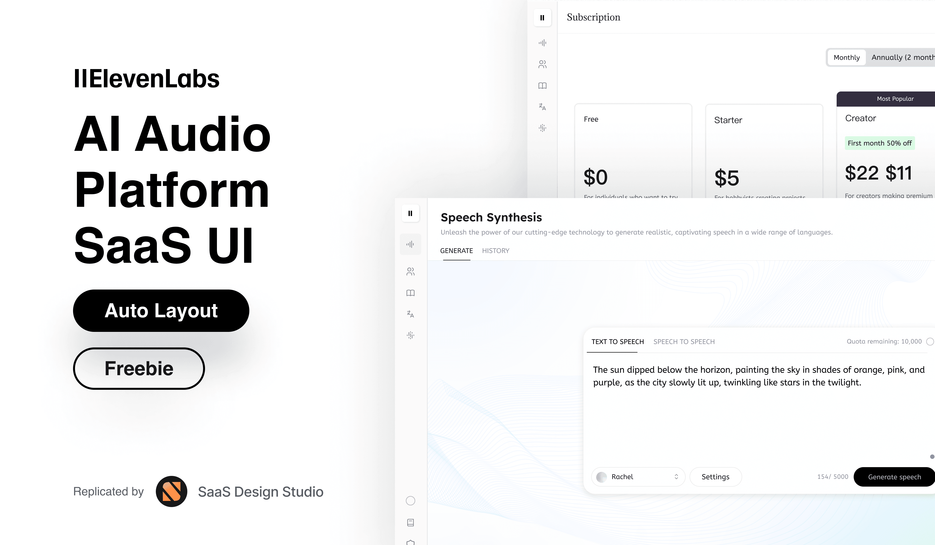 ElevenLabs - AI Audio Platform SaaS UI