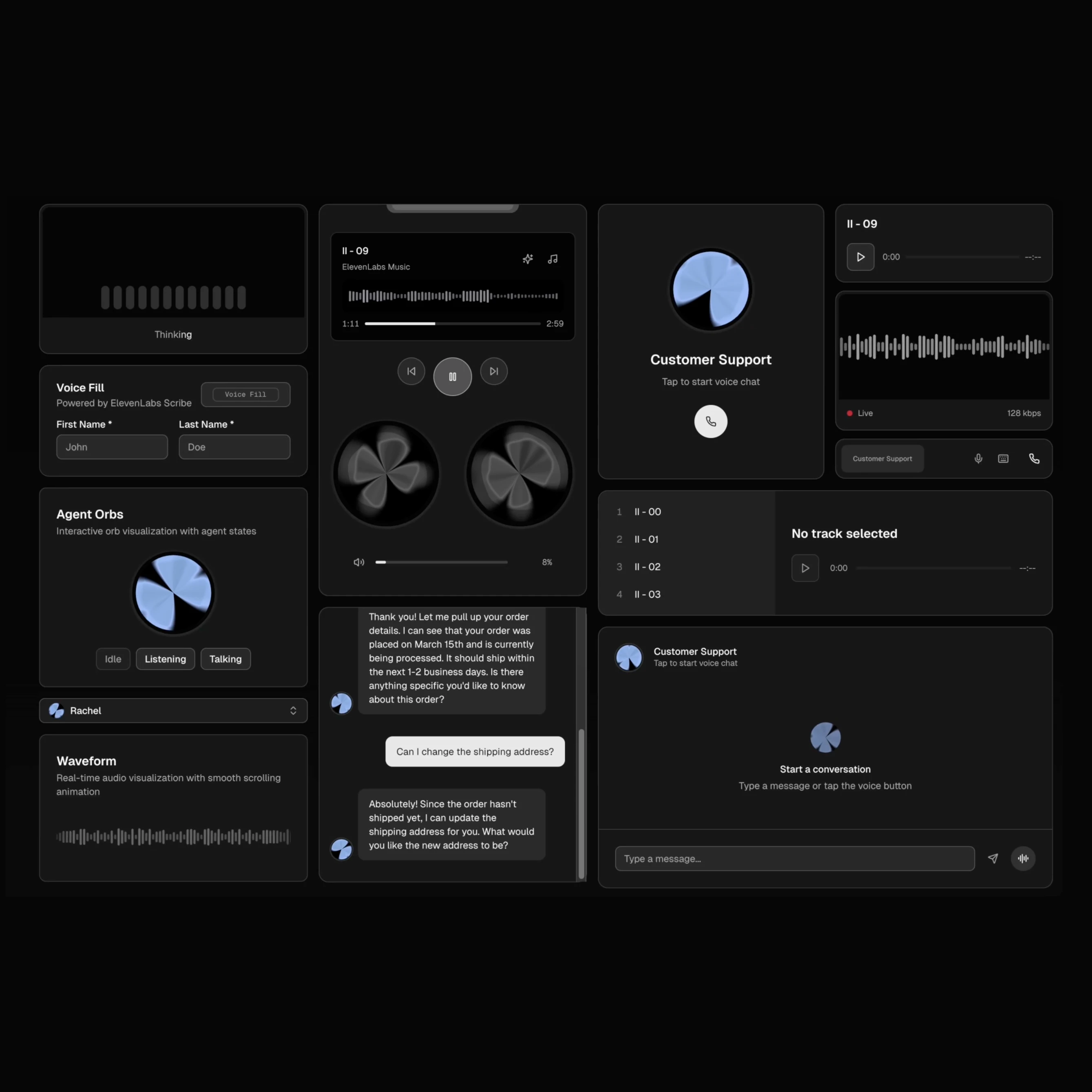 ElevenLabs UI: Open-source agent components for the web
