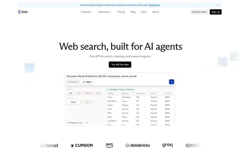 Exa UI component examples