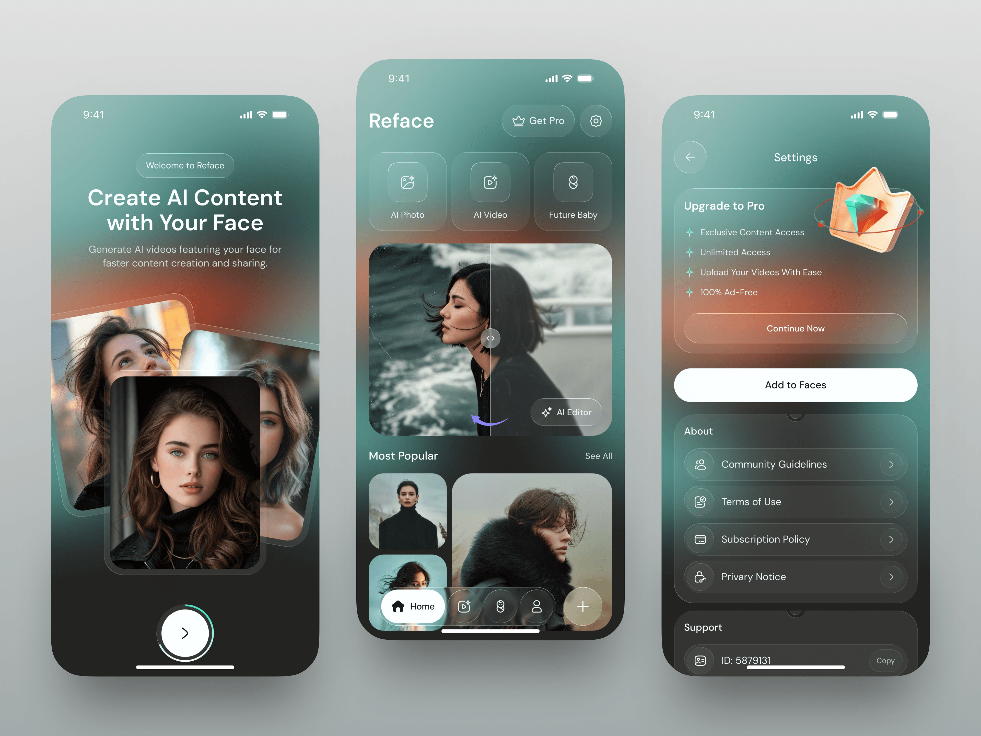 AI Face Swap App UI Design by Yeasin Arafat on Dribbble